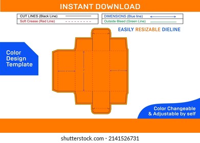 Embalaje Diseño de caja de cierre de tubería recta Plantilla de corte de color y diseño de caja 3D