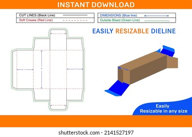 Packaging Straight tuck end box design Die cut template and 3D box design