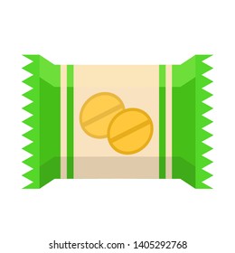 Packaging with sweet biscuit in flat style on white, stock vector illustration