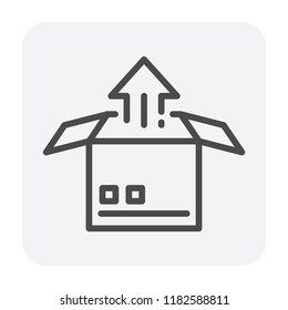 Packaging symbol design for cargo business, editable stroke.