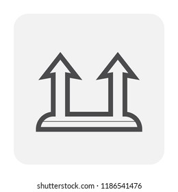Packaging symbol design for shipping work, black and outline.