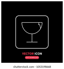 Packaging Symbol Fragile Vector Icon Illustration