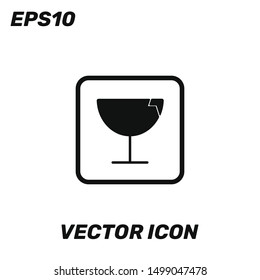 Packaging Symbol Fragile Vector Icon Illustration. Ui/Ux. Premium quality.