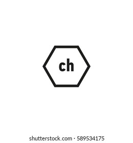 Packaging symbol symbol isolated on white background vector illustration. Ch hexagon sign. International standard black packaging pictogram