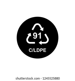 Packaging Symbol, Resin Icon, Plastic Wrapping, Recycle Plastic Packing Label, Packing Sign for Food, Food Safe.