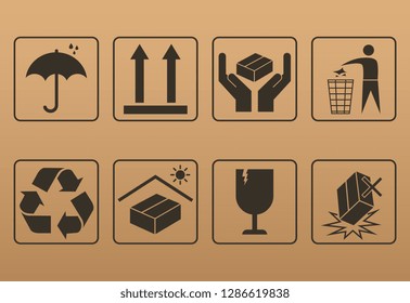 packaging symbol set. vector illustration