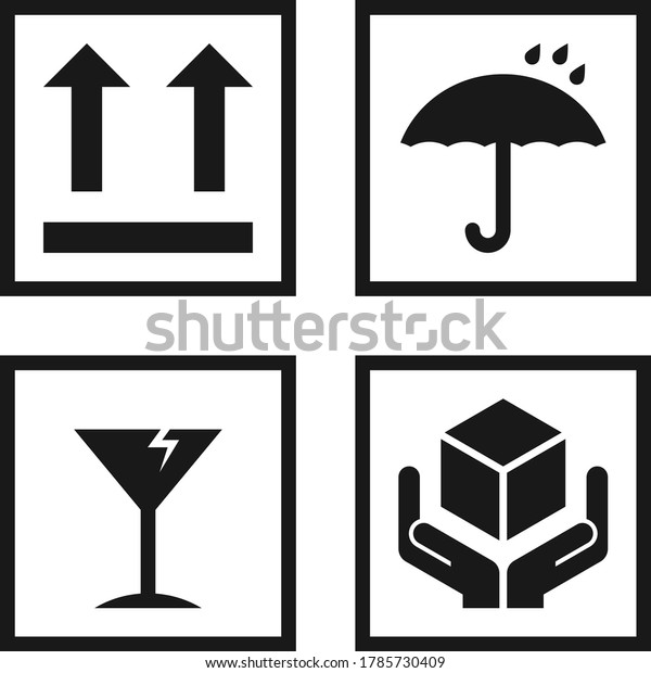 Packaging Symbollabel Icons Set Transparent Background Stock Vector ...