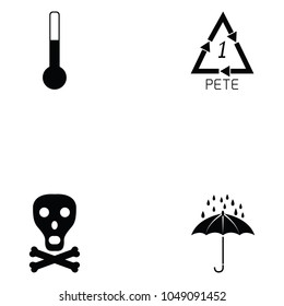 packaging symbols icon set