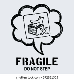  Packaging Symbols on Doodle Vector . Do not step