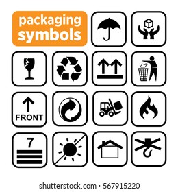 Packaging Symbols. Recycling Icons. Waste Recycling. 