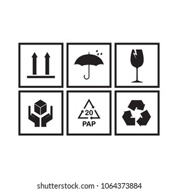 Packaging symbols set. Vector illustration