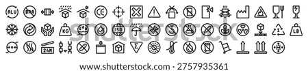Packaging Symbols Shipping Handling Instructions Icon Collection