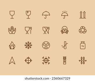 Packaging symbols vector , Cargo icons. Vector illustration