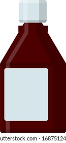 Packaging of tablets. Flat illustration. Brown container with medication. Drugstore and pharmacy element. Medical icon for app