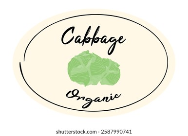 Packaging tag with white cabbage.