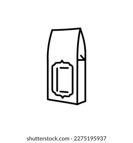 Packaging for tea or coffee black line icon. Take away package.
