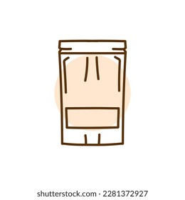 Packaging for tea or coffee black line icon. Take away package.