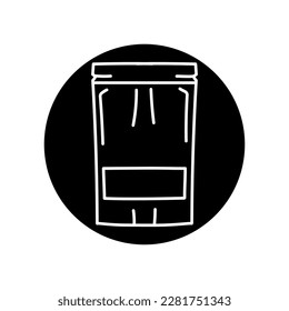 Verpackung für Tee oder Kaffee schwarze Linie Symbol. Nehmen Sie das Paket weg.