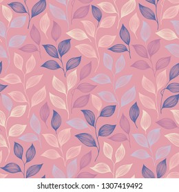 Packaging tea leaves pattern seamless vector. Minimal tea plant bush leaves floral fabric ornament. Herbal sketchy seamless background pattern with nature elements. Organic summer foliage wallpaper.