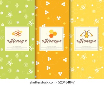 packaging template patterns natural honey vector design.