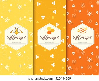 packaging template patterns natural honey vector design.