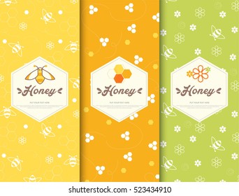 packaging template patterns natural honey vector design.