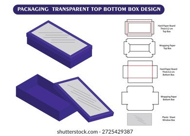 DISEÑO TRANSPARENTE DE LA CAJA INFERIOR SUPERIOR DEL EMBALAJE