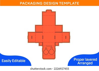 Packaging Treasure Mug box dieline template and 3D vector render file