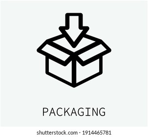 Packaging vector icon. Editable stroke. Symbol in Line Art Style for Design, Presentation, Website or Apps Elements, Logo. Pixel vector graphics - Vector