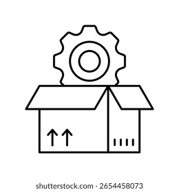 Icono de estilo de ilustración de contorno de Vector de empaquetado. Archivo EPS 10