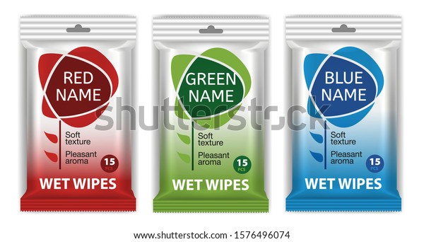 Download Packaging Wet Wipes Mockup Template Set Stock Vector Royalty Free 1576496074