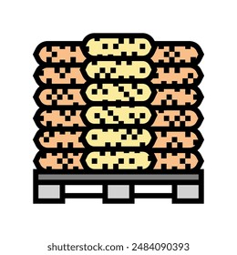 packaging wood pellets color icon vector. packaging wood pellets sign. isolated symbol illustration