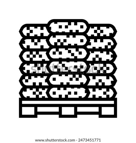 packaging wood pellets line icon vector. packaging wood pellets sign. isolated contour symbol black illustration