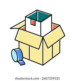 packaging and wrapping parcel color icon vector. packaging and wrapping parcel sign. isolated symbol illustration