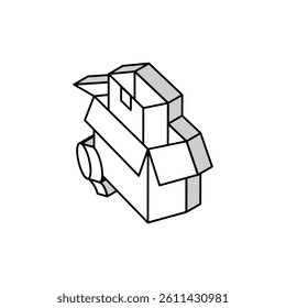 packaging and wrapping parcel isometric icon vector. packaging and wrapping parcel sign. isolated symbol illustration