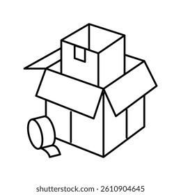 packaging and wrapping parcel line icon vector. packaging and wrapping parcel sign. isolated contour symbol black illustration