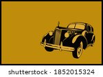 Packard. Retro Vintage Car. Stylized image of a classic vintage car of the 40-50s. Vector image for prints, posters, illustrations.