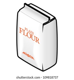 A pack/bag of plain bakers' flour.