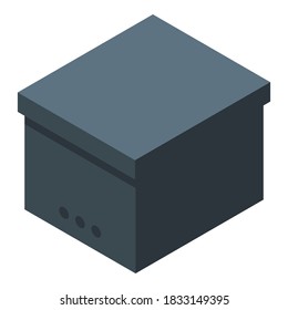 Packed black box icon. Isometric of packed black box vector icon for web design isolated on white background