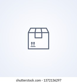 Packed box, delivery, vector best gray line icon on white background, EPS 10