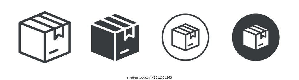 Packed box icon Vector logo outline