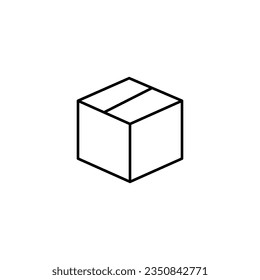 Packed Box Simple Minimalistic Outline Icon. Perfect for web sites, books, stores, shops. Editable stroke in minimalistic outline style