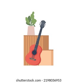 Packed cardboard boxes with personal stuff, plants, home decoration and furniture isolated flat cartoon of pack with things. Vector relocation or moving in home or office, belongings in packages