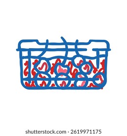 packed cherry doodle icon sketch vector. packed cherry sign. isolated symbol illustration