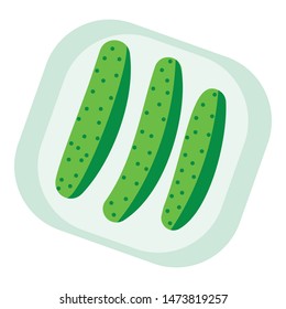 Packed cucumber icon. Flat illustration of packed cucumber vector icon for web design