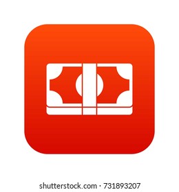 Packed dollars money icon digital red for any design isolated on white vector illustration