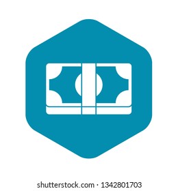 Packed dollars money icon in simple style isolated vector illustration