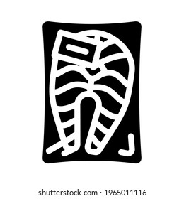 vector de icono de glifo de pescado empaquetado. signo de pescado empaquetado. símbolo de contorno aislado, ilustración negra
