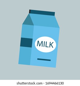 vectores de leche envasada, vectores de leche en envases azules, lácteos, ilustración alimentaria.