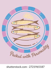 VERPACKT MIT PERSÖNLICHKEIT FISCH GRAFIK FÜR T-SHIRT UND POSTER